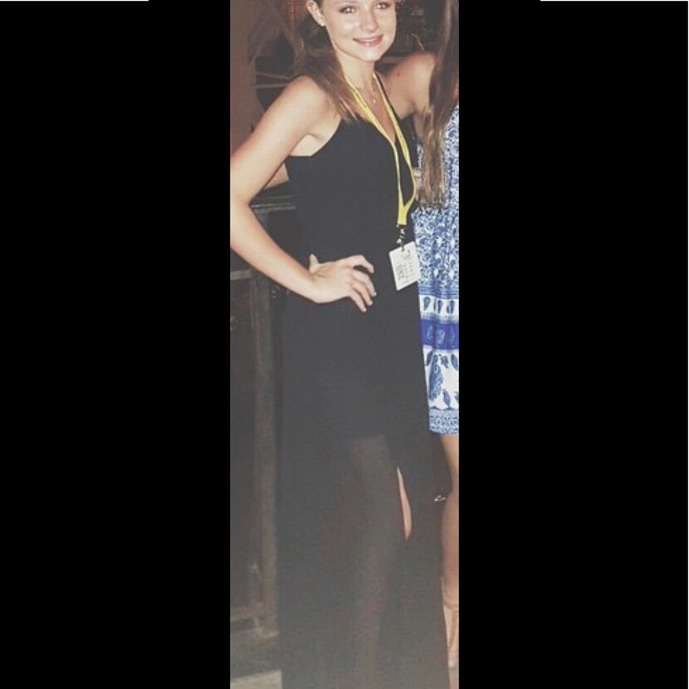 Black FOREVER 21 Long Strap Dress
